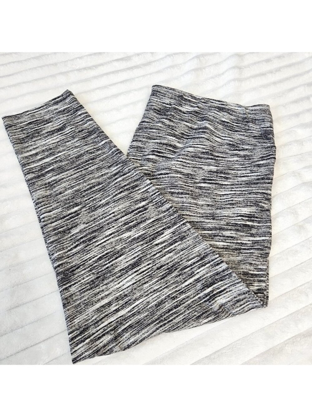 Terra & Sky Womens Plus Size 3X (24W-26W) Striped Ankle Pull On Leggings Pants